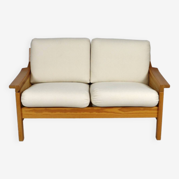 Cane and pine sofa from the 70s