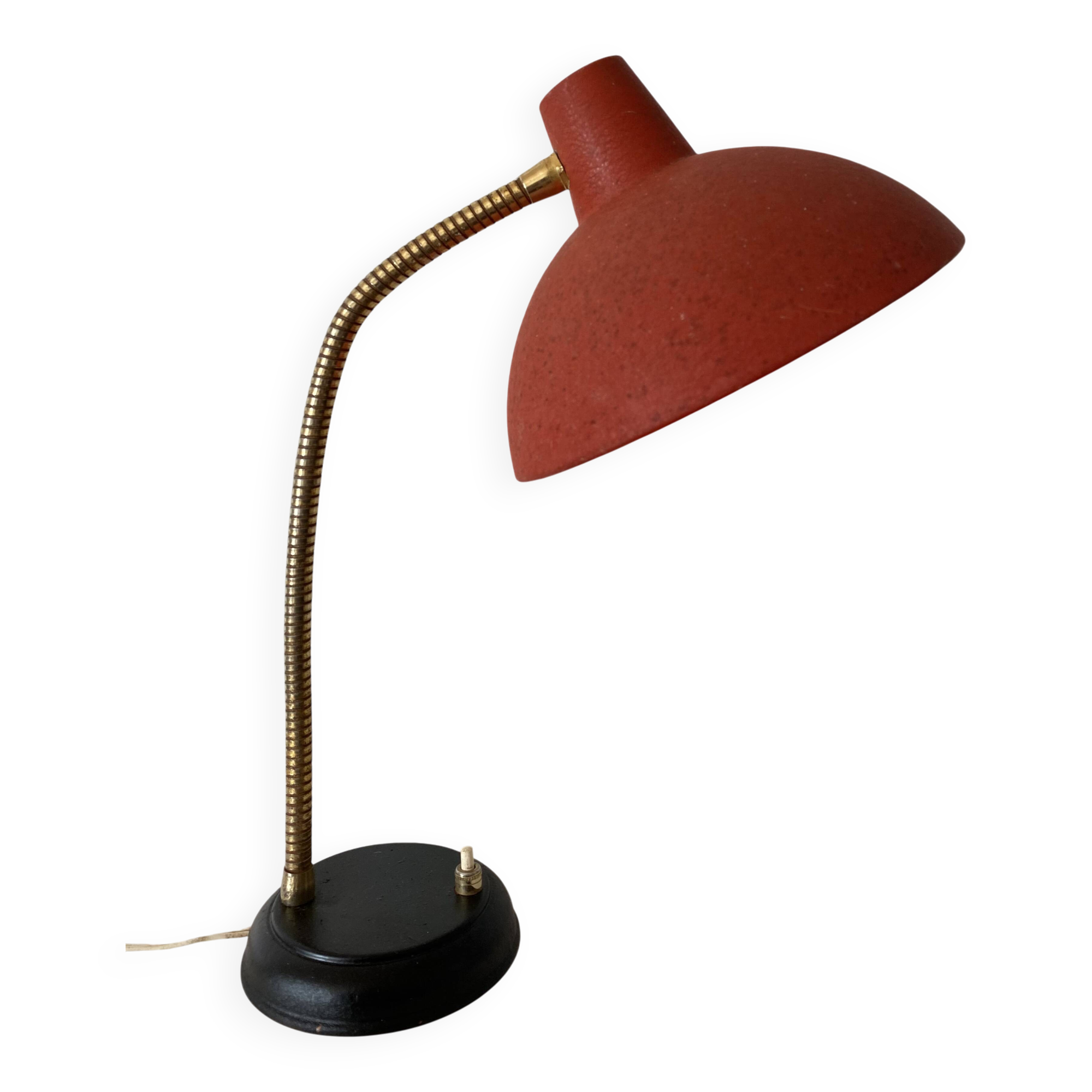 Vintage red and black articulated lamp
