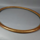 Oval beaded frame nineteenth century wood gilded stucco 69,7x59 foliage 64x54 cm SB