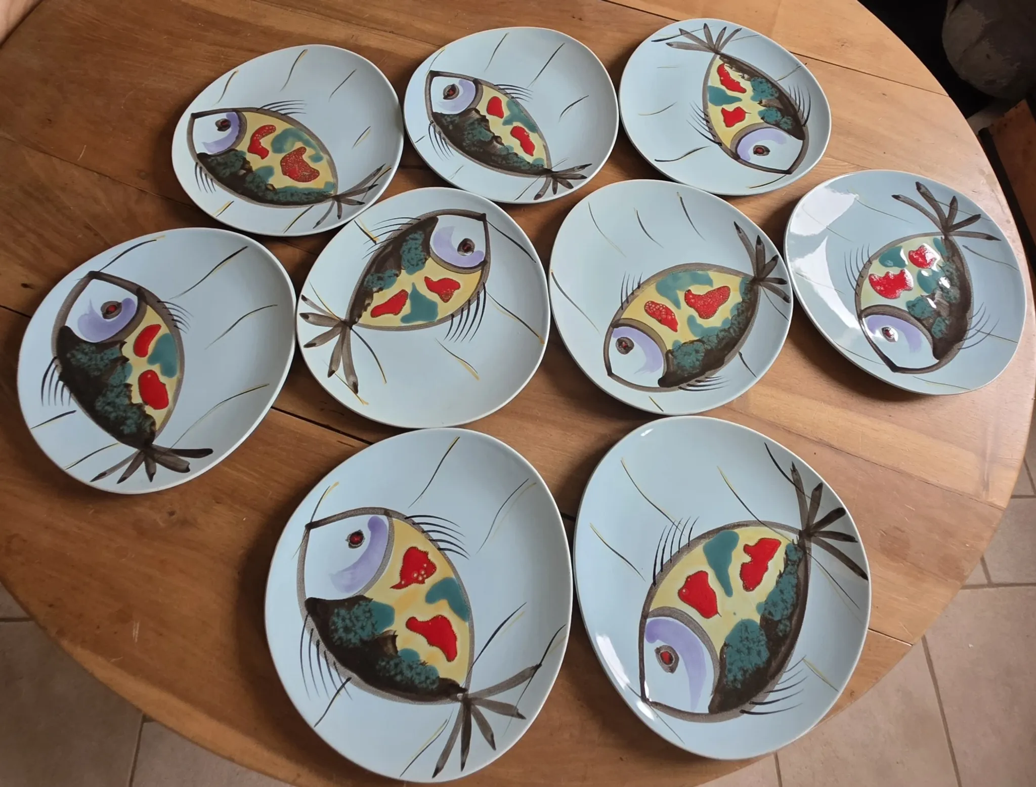 Assiettes plates Mid Century