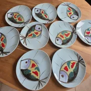 Assiettes plates Mid Century