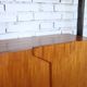 1950s mid-century wall unit teak and iron folding desk & cabinet module