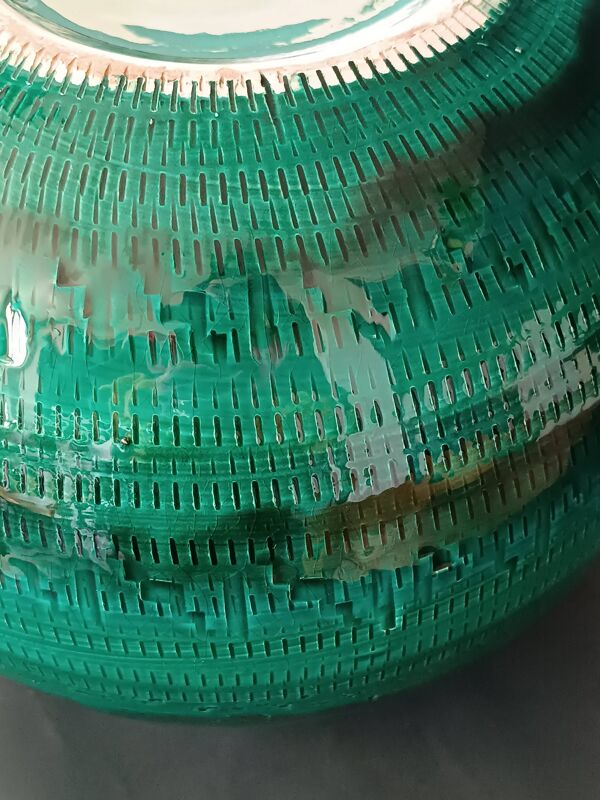 Jardinière ronde en céramique Rimini Bright Green Aldo londi Bitossi 1970