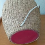 Ceramic lamp base and vegetable fiber