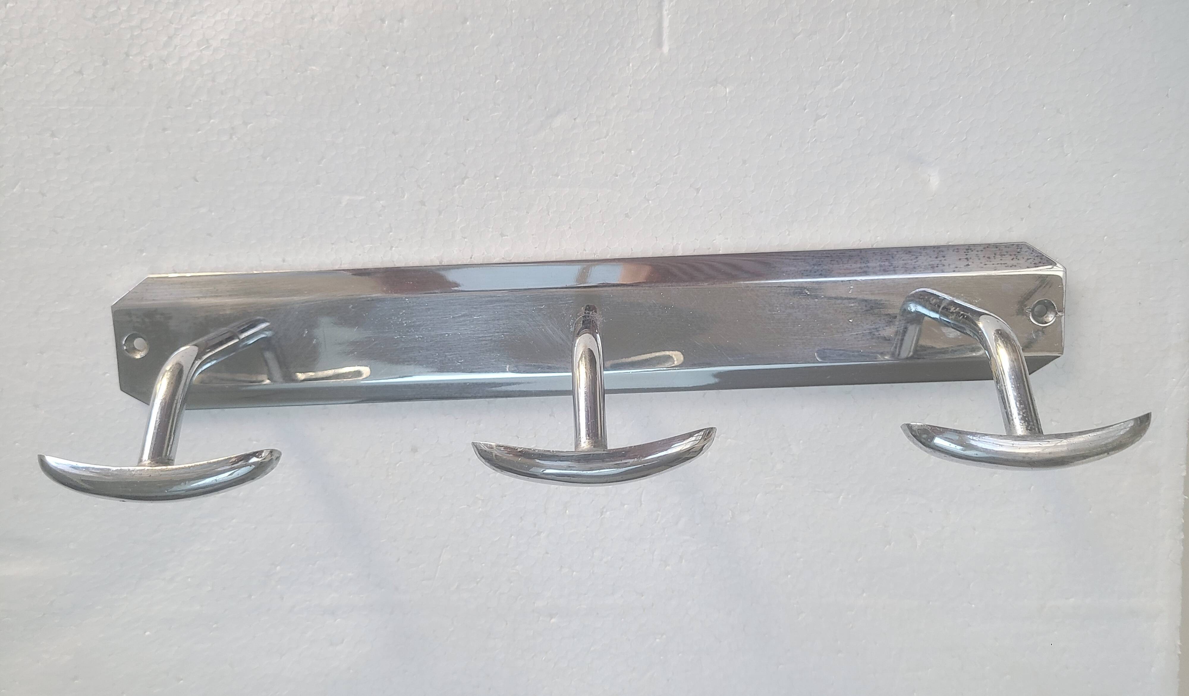 3-hook coat rack, chrome-plated, 60s