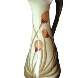 Old Art Nouveau ceramic carafe and bronze handle with mermaid decor/Anno 1906
