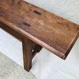 Pair of vintage beech farm benches