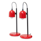 Ensemble de 2 lampes de table en métal rouge avec tiges noires, Memphis-Postmoderne Italie années 1980.