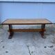 Table basse de ferme rustique chêne type monastère 1950