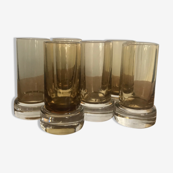 Lot de 6 verres à liqueur en verre teinté