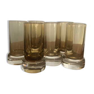 Lot of 6 tinted glass liqueur glasses