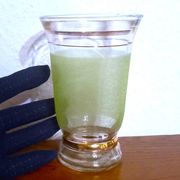 Frosted green textured glass vase 1950s