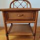 Pair of vintage rattan and cane bedside tables, 1970s