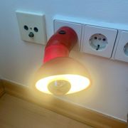 Vintage Danska Red Robot Wall Lamp, Space Age DL Lampen, 1970s Denmark