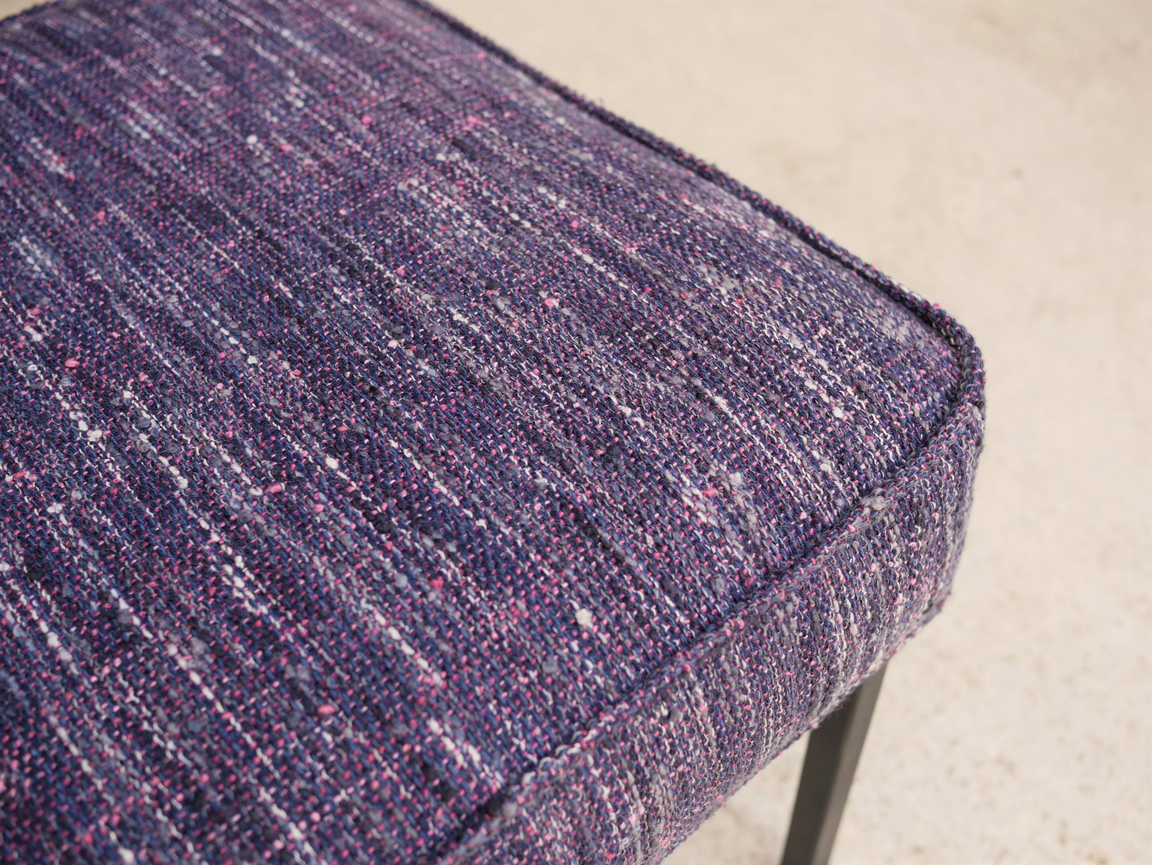 Vintage modernist metal foot armchair