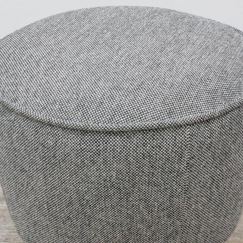 Gubi brand Modern line pouf in gray fabric and brass