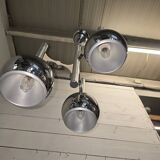 Vintage 3-light chrome metal chandelier