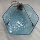 French Art Deco Degué Ice Blue Hexagonal Glass Pendant Ceiling Light