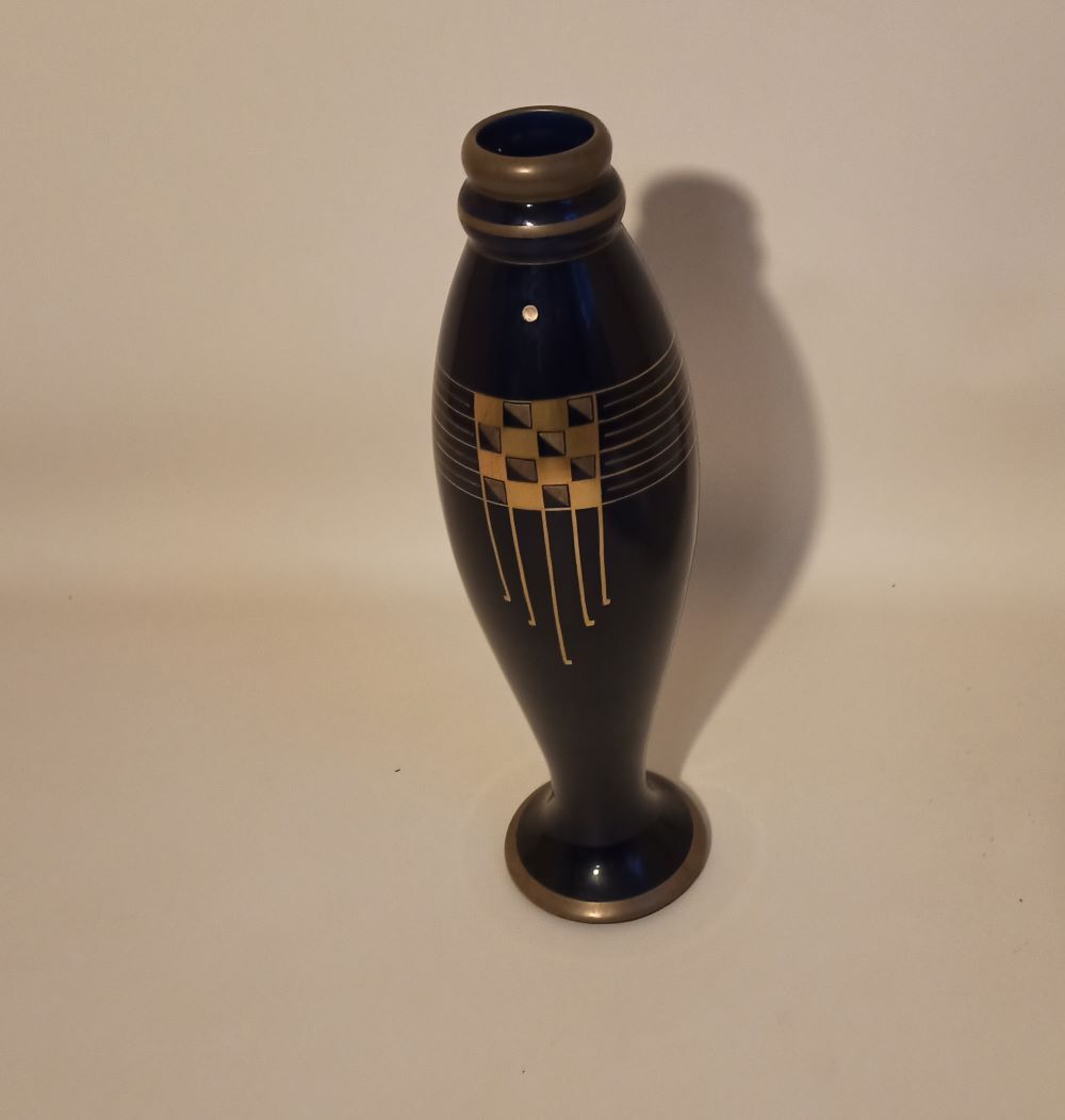 Soliflore Pinon Heuzé blue and gold Height 42 cm