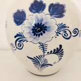 Delft earthenware vase floral decoration