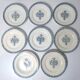 Terre de fer 8 Art Deco flat plates ALHAMBRA model blue SALINS
