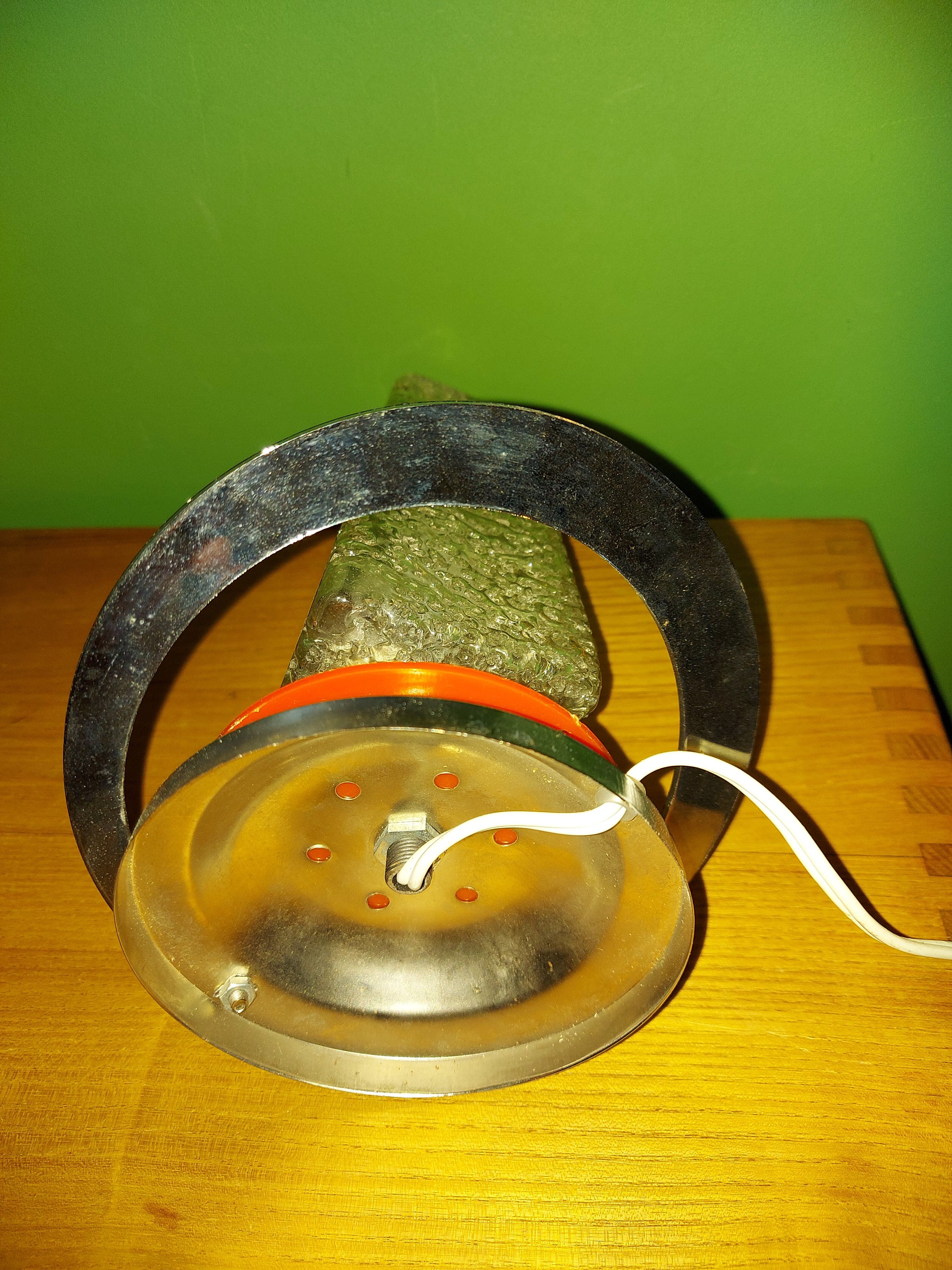 Vintage metal and glass lamp