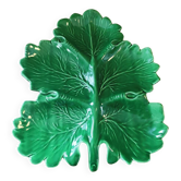 Vintage green leaf slip dish