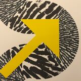 Lithographie originale signée Kumi Sugai S flèche jaune 1990