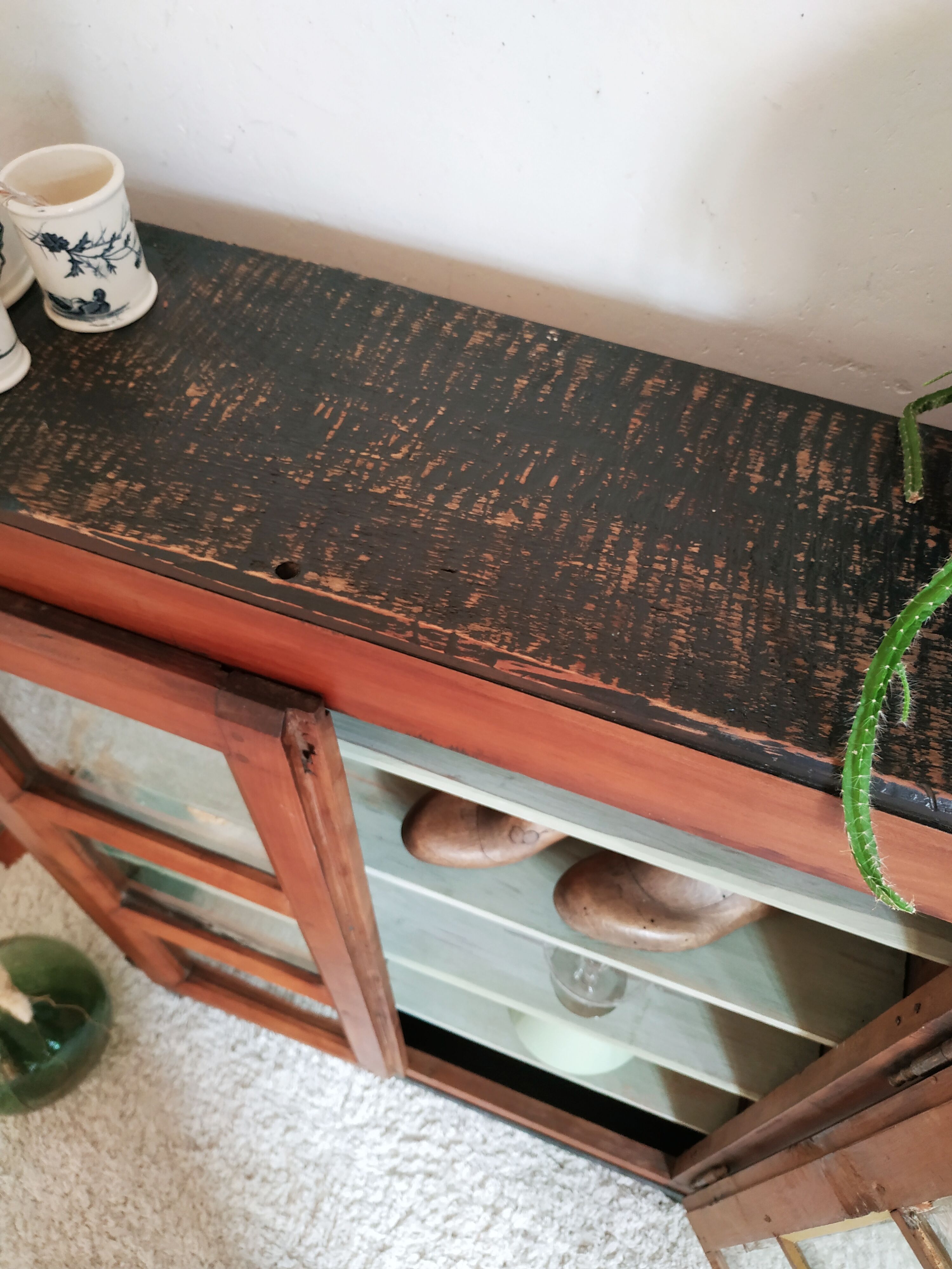 Ancient wooden library - antique shop window