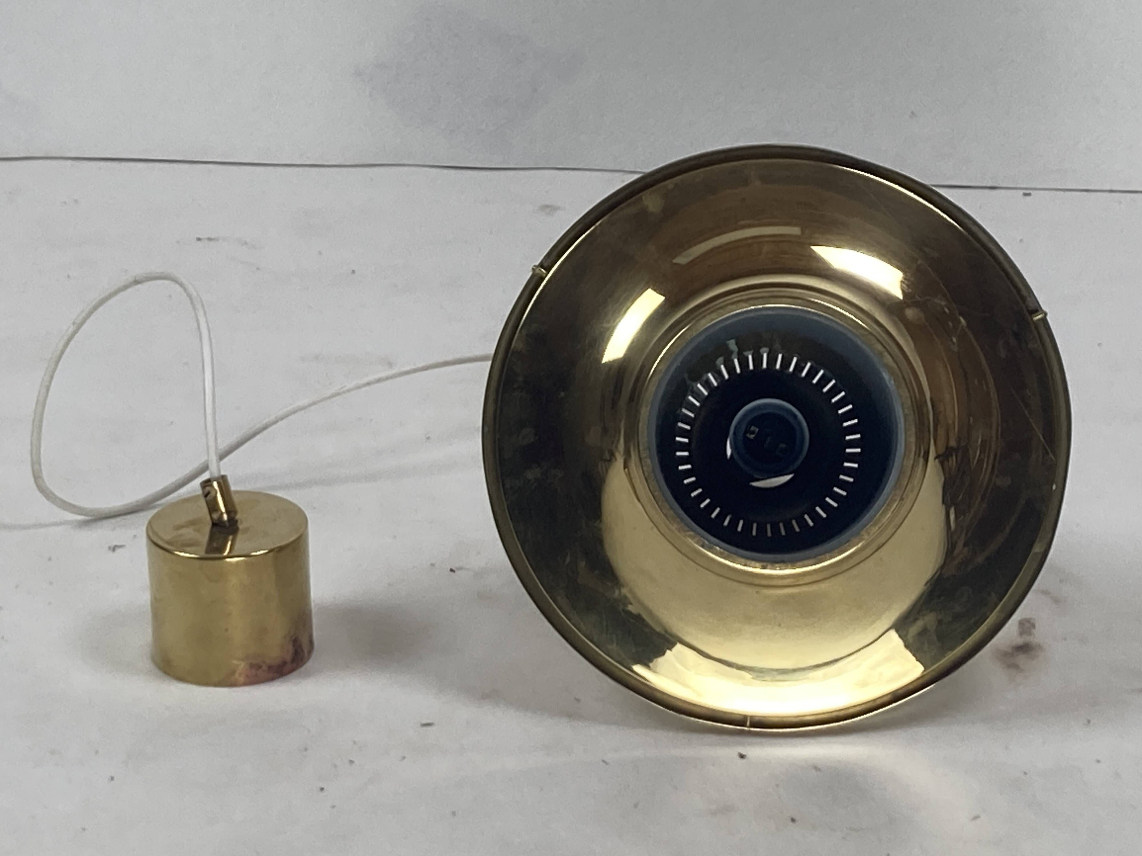Scandinavian brass hanging pendant lamp by Hans Agne Jakobsson, Sweden 1960s