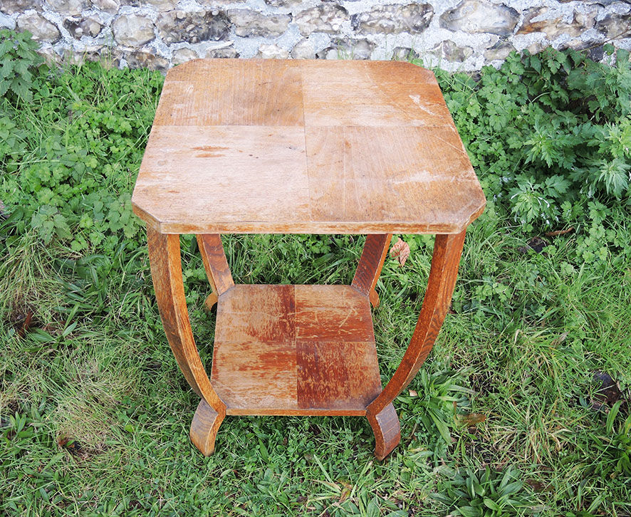 Old art deco style wooden pedestal table