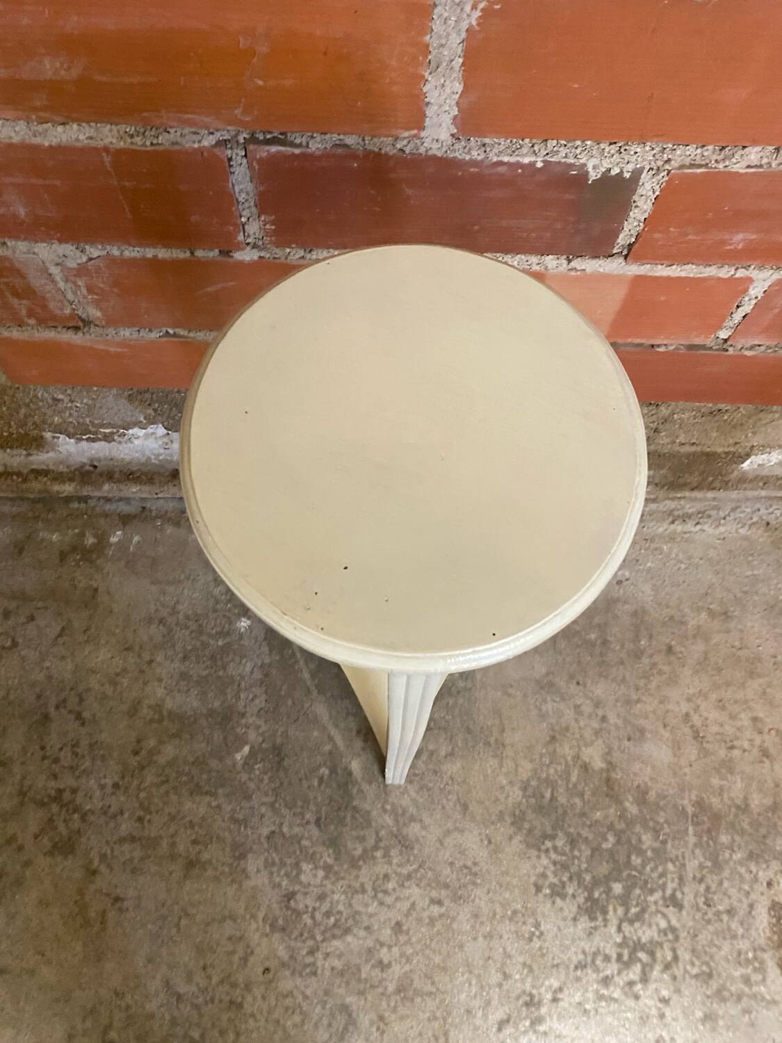 Sellette ancienne tripode art déco bois blanc vintage
