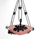 Suspension en fer forgé, vasque rose à décor floral, Art Deco, Circa 1930