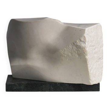 "Noise" abstract carved marble sculpture, Netherlands, 1990s