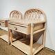 Pink rattan bed and bedside table set