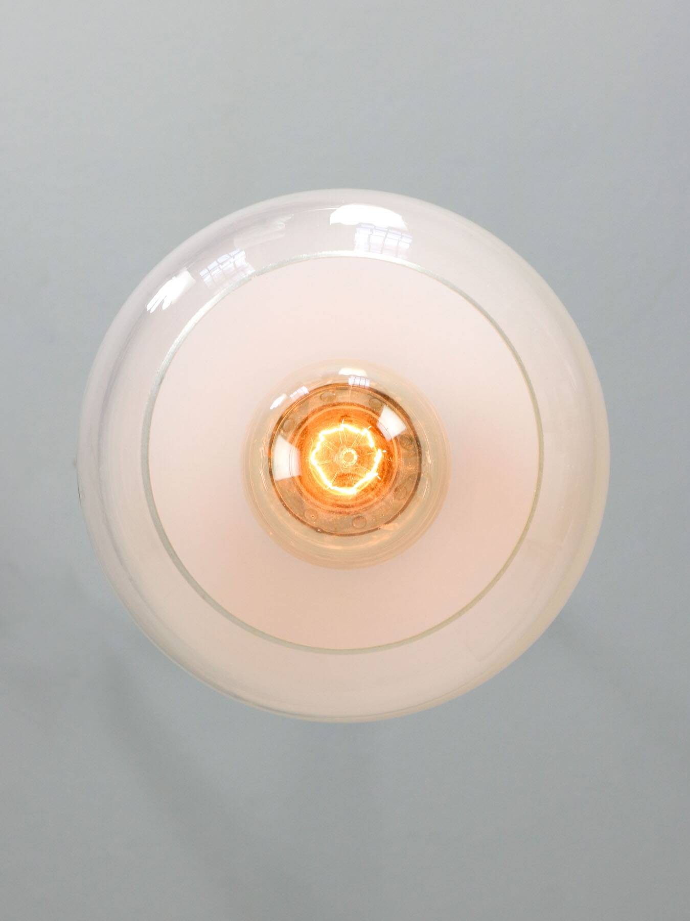Vintage Italian Chrome and Glass Pendant Lamp