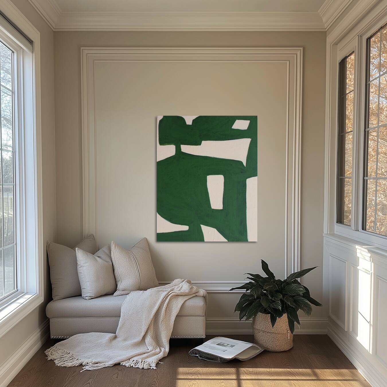 Abstract minimalist Organic green by Bodasca