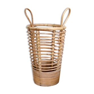 Bamboo and rattan umbrella stand, 1950s