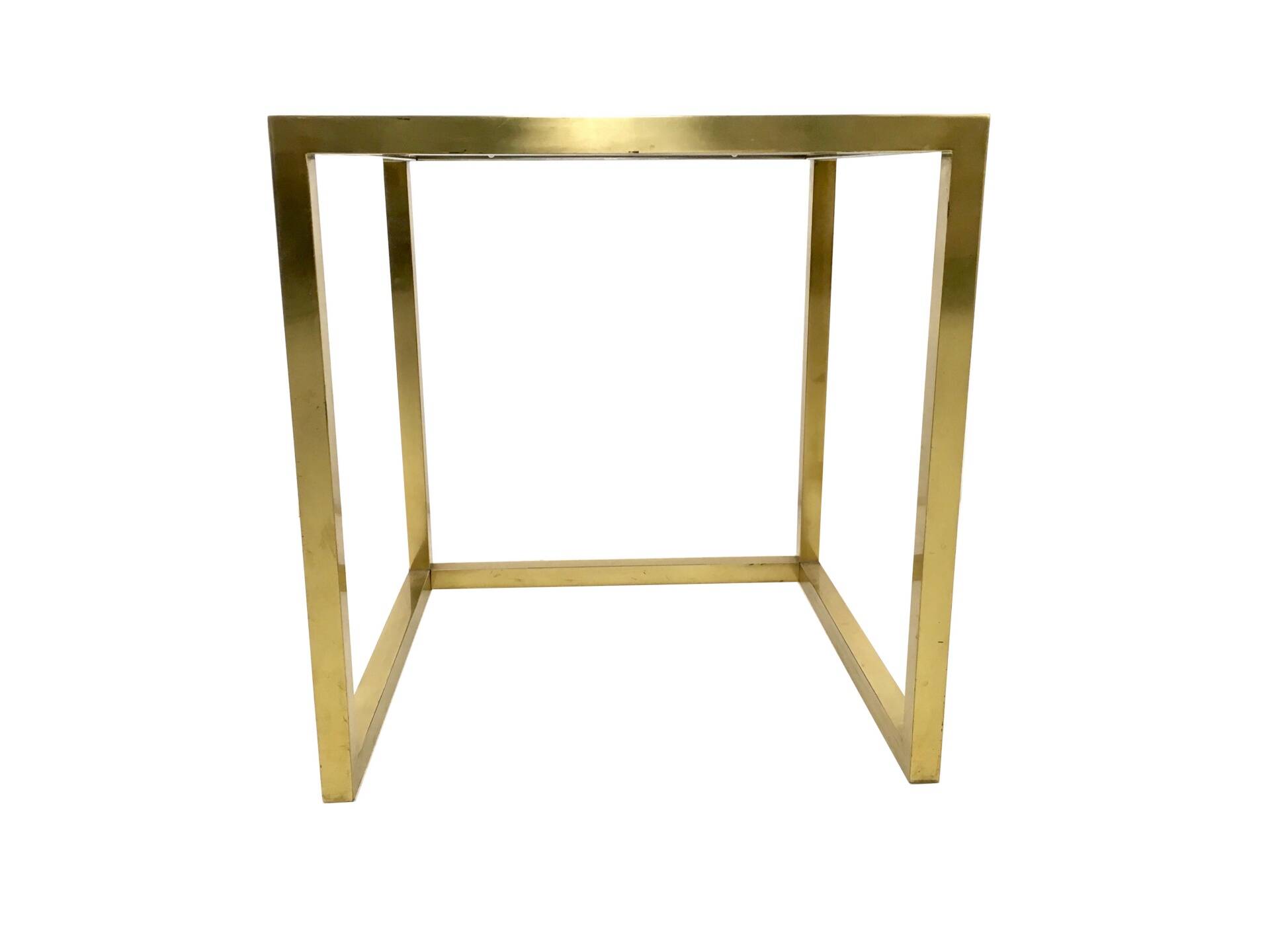 1970s Postmodern Nesting Tables by Romeo Rega, Brass, Glass and Steel