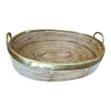 Gabriella Crespi (1922-2017) Rattan basket, tray, centerpiece