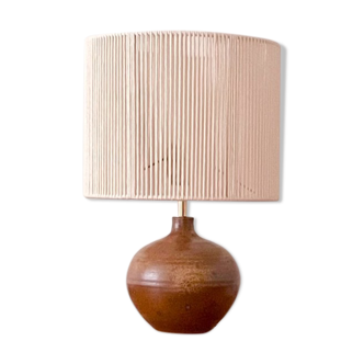 Lampe grès et corde de coton
