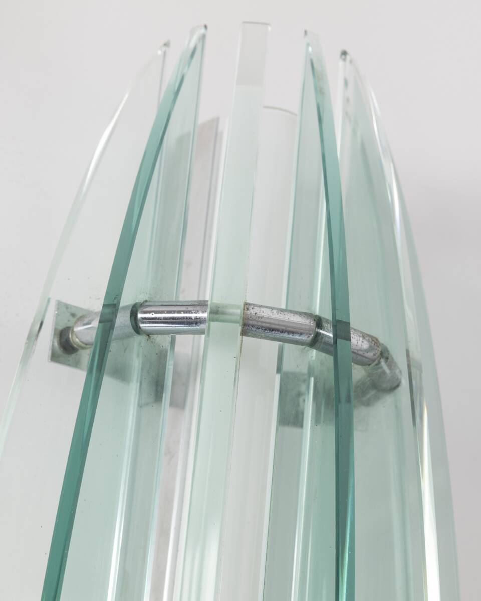 Vintage 70s metal and glass wall lamp design Veca