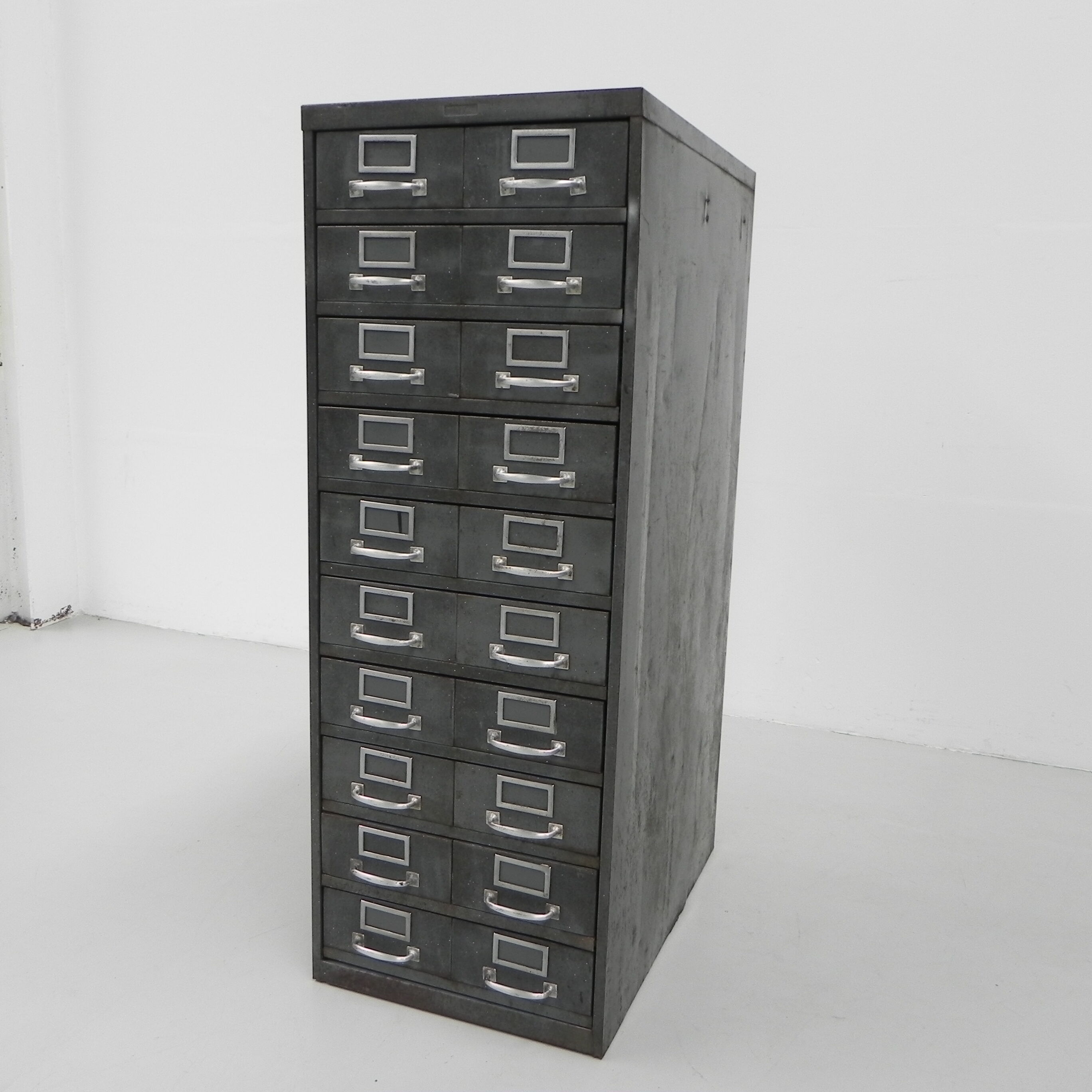 Industrial Steel Chest of Drawers with 20 Drawers