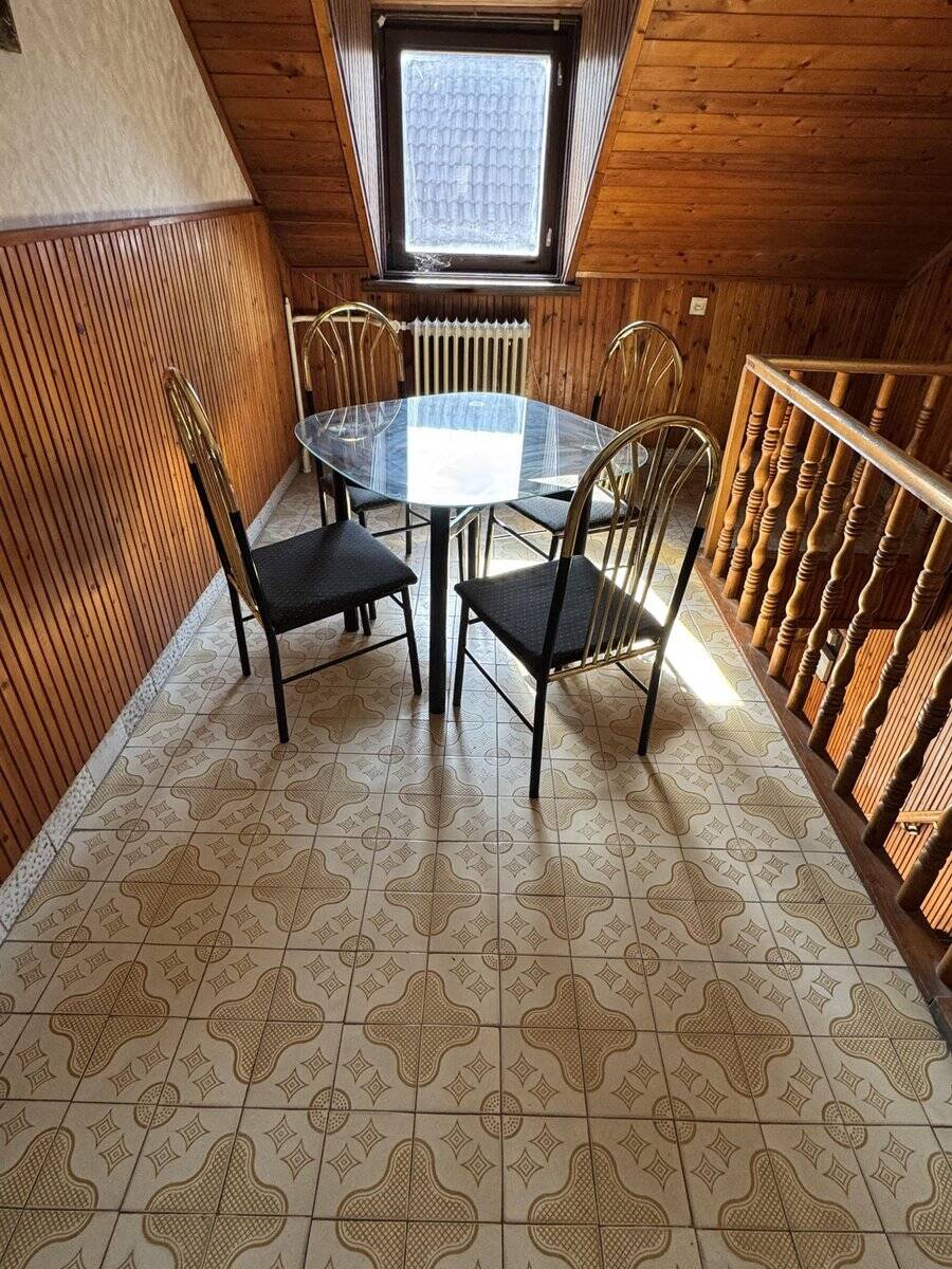 Vintage brass and black wood dining set, 1970s, set of 5
