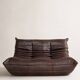 Set 2 canapés 2 places  michel ducaroy / ligne roset cuir marron