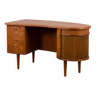 Kai Kristiansen teak desk with bar cabinet, Denmark 1960s