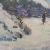Paysage de neige impressionniste