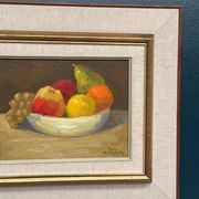 Oil on Panel “Still Life with Fruit” by Hilding Bernhard Högberg Vintage