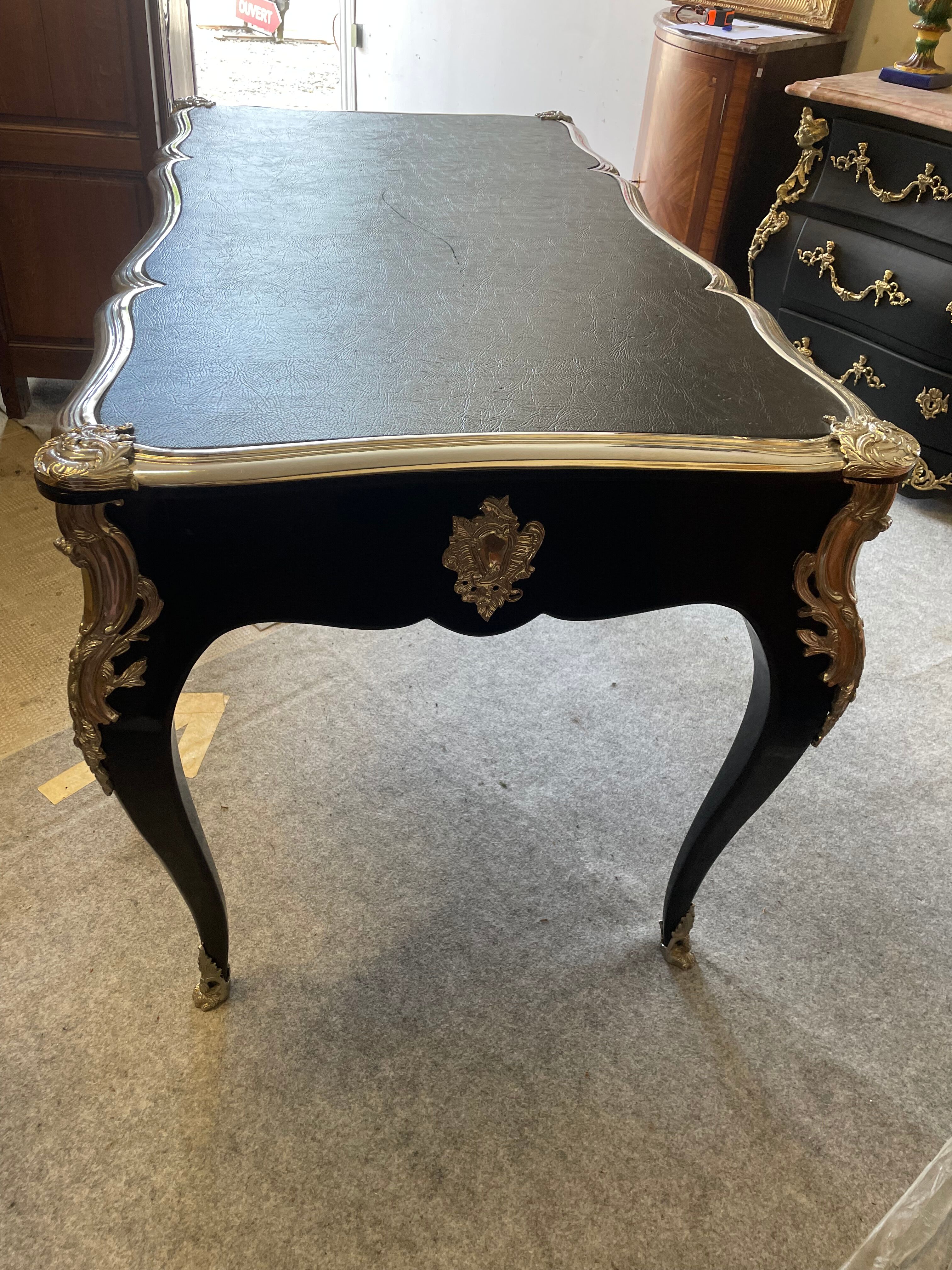 Black and silver Louis XV style desk