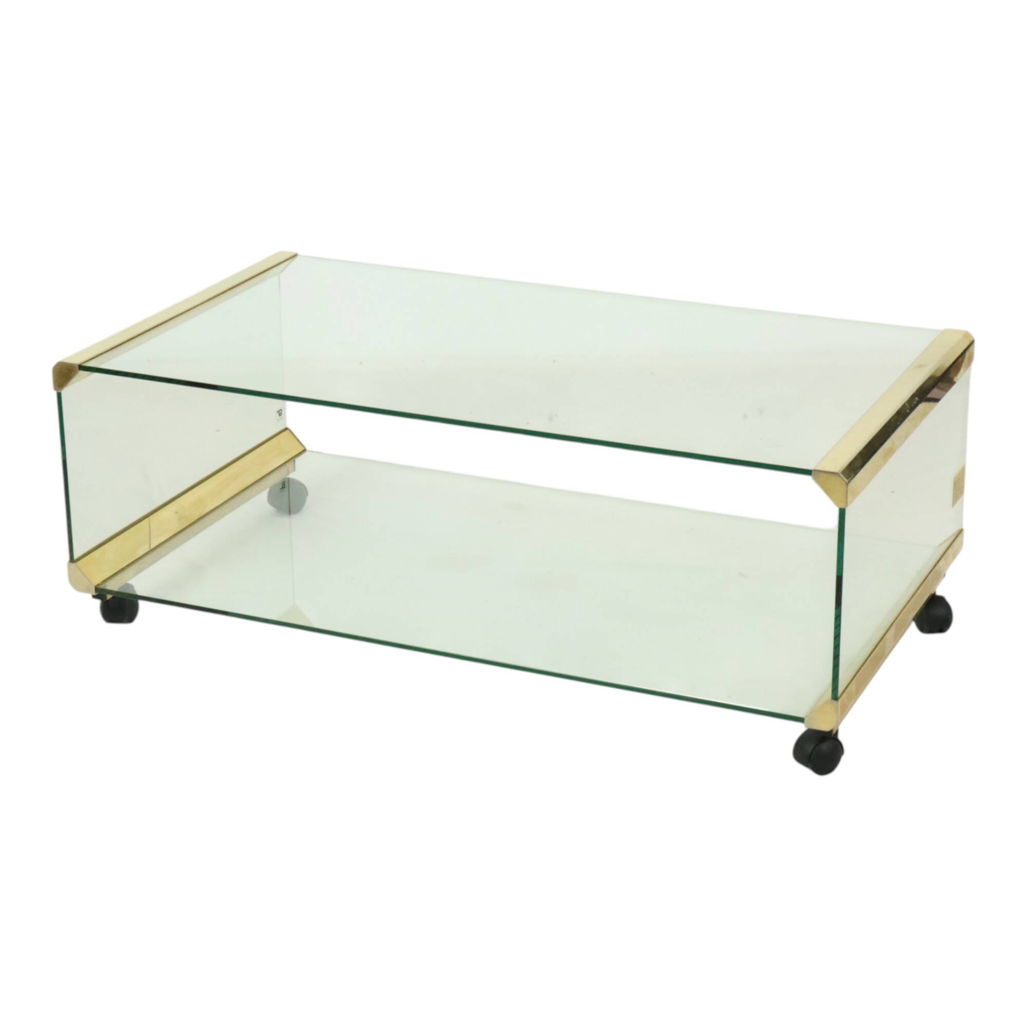 Italian Glass Coffee Table Gallotti & Radice Vintage Design 100cm